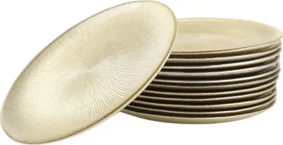 Produktbild von OTIX Frühstücksteller Geschirrset 12 Personen Gold Glitzer Dessertteller 21cm Glas AUREA