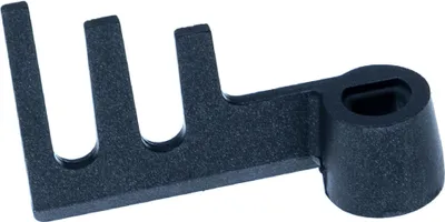 A black kneading hook for a bread maker is shown against a white background.