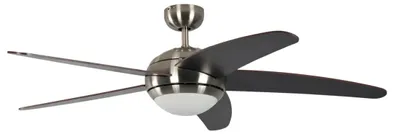 Deckenventilator Melton, Nickel, 132 cm, 5 Flügel, mit Licht und Fernbedienung