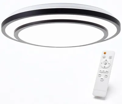 Productafbeelding van Brilliant LED Deckenleuchte Luciano Schwarz Ø50cm 36W 3800lm CCT 3000K-6500K Dimmbar mit Fernbedienung