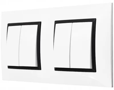 Image de Ospel Aria Interrupteur Double Blanc Cadre Noir