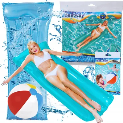 Produktbild von Bestway | Luftmatratze Wasser - 183 x 76 cm - Transparent - Mit Kopfstütze und 2 Luftkammern