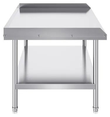 Image de Table de travail en acier inoxydable - Banc de travail en acier inoxydable - Table de cuisine - Table de service - Plan de travail - 122x76x76 cm