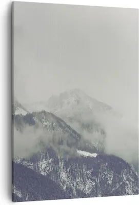 Produktbild von Bild auf Leinwand - Leinwandbild - Einteilig - Berge Wald Nebel - 50x70cm - Wand Bild - Wanddeko - Wandbilder - Leinwanddruck - Kunstdruck - Wanddekoration - Leinwand bilder - Wandbild - PA50x70-4270