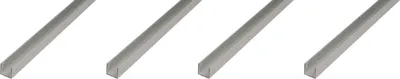 Produktbild von Alberts 4 x U-Profil, Aluminium, 10 x 22 x 10 x 1,5 mm, Länge 2 m, silberfarbig eloxiert