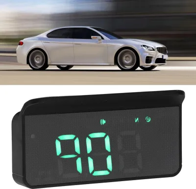 Obrázok produktu pre Auto-HUD displej, GPS tachometer, únava, varovanie pred jazdou, KM/h, nastavenie MPH, kompas pre autá, nákladné autá, bicykle, motocykle, zelené svetlo