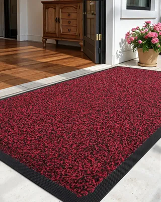 Produktbild von Rutschfeste Fußmatte Eingangsmatte Türvorleger Rot 90x150cm