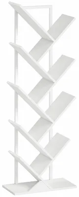 Immagine prodotto di Libreria a forma di albero con 9 ripiani | Colore: Bianco | Dimensioni: 50x24x136 cm