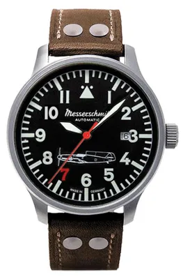 Obrázok produktu pre Aristo Pánske pilotné hodinky Messerschmitt Red 7 Automatic 109-42R7-A Leather