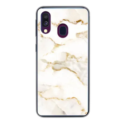 Produktbild von MuchoWow® Handyhülle Schutzhülle Hülle für Samsung Galaxy A40 Marmor - Limette - Gold - Luxus - Marmoroptik - Weiß Silikon Softcase Handy Hülle - Handy-Tasche