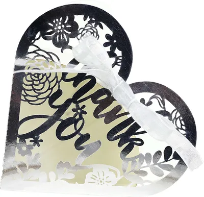 Produktbild von 50pcs Herzform Hochzeit Süßigkeiten Boxen, Luxus Lase Cut Party Hochzeit Gunst Band Süßigkeiten Boxen Geschenk Box Tischdekorationen
