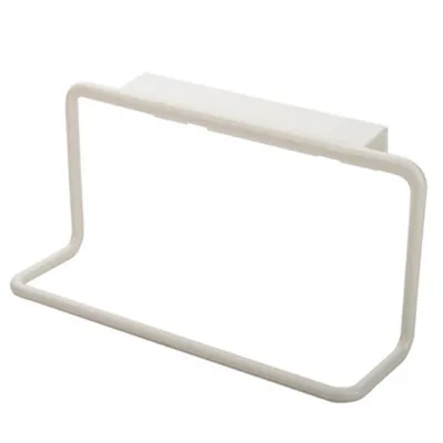 Produktbild von Handtuchregal Hanging Halter Organizer Badezimmer Küchenschrank Schrank Kleiderbügel-Weiß