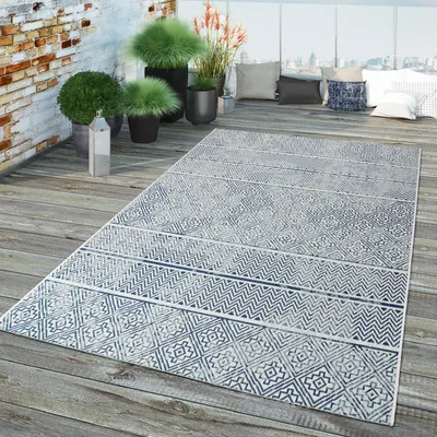Produktbild von TT Home In-& Outdoor Teppich Für Terrasse Küchenteppich Modernes Orientalisches Design Größe 80x150 cm