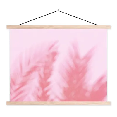 Produktbild von MuchoWow® Textilposter Pflanzen - Blätter - Rosa 120x90 cm mit holzfarbenen Rahmen - Magnetisch