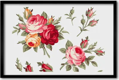 Produktbild von Bild 60x40 MDF-Rahmen, Wandkunst Rosen