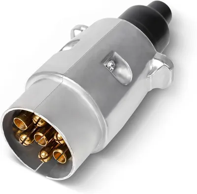 Imagen del producto de Conector para remolque de 7 polos, fabricado en aleación de aluminio, resistente al agua, para automóviles y caravanas, con 7 polos