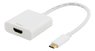 Image de DELTACO Adaptateur USB-C vers HDMI, 4096x2160 30Hz, blanc
