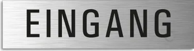 Produktbild von Türschild -Eingang Hinweisschild Textschild Aluminium Edelstahloptik 160x40 mm selbstklebend