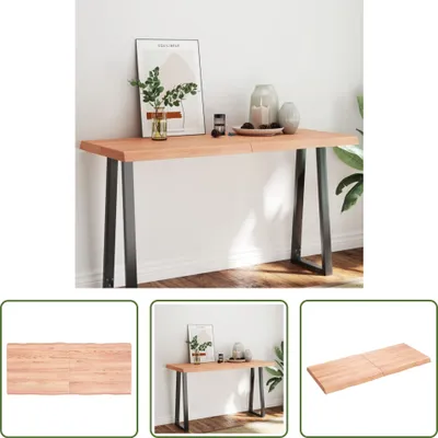 Produktbild von The Living Store Tischplatte 140x60x(2-6) cm Massivholz Behandelt Baumkante