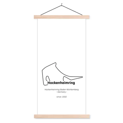 Produktbild von MuchoWow® Textilposter Formel 1 - Deutschland - Rennstrecke 60x120 cm mit holzfarbenen Rahmen - Holz
