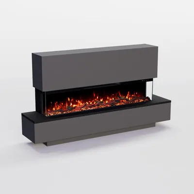 Produktbild von Glow Fire Elektrokamin 'Cobalt Standkamin 42' | Multicolor LED Wandkamin mit Heizung in grau (1800W) | HxBxT: 75x136x29 cm