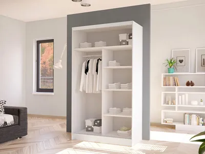 Obrázok produktu pre Úzka šatníková skriňa 100 cm s posuvnými dverami ARAPO 1 - dub sonoma