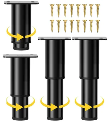 Produktbild von Verstellbare Möbelbeine – Set mit 4 Stück, Höhe 12-21 cm