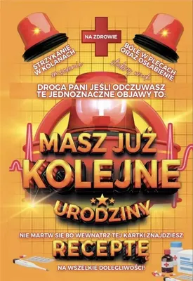 Produktbild von Karnet urodzinowy z receptą do wypełnienia przez gości