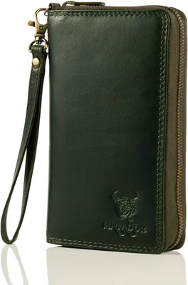 Produktbild von Damen Geldbörse Leder mit RFID Schutz, Elegantes Portemonnaie mit Geschenkbox, Viele Kartenfächer, Münzfach & Luxus Brieftasche für Frauen