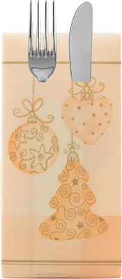 Produktbild von Sovie HOME Weihnachtsbesteckserviette Tiffany in Creme aus Linclass® Airlaid 40 x 40 cm, 1/8 Falz, 12 Stück