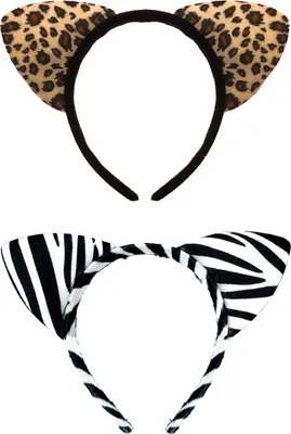 Produktbild von Oblique Unique Haarreifen Set Leoparden Ohren + Zebra Ohren Haarreif für Fasching Karneval Motto Party Kostüm Accessoires