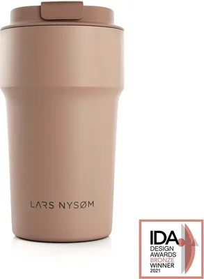 Produktbild von LARS NYSØM Thermo Kaffeebecher-to-go 500ml | BPA-freier Travel Mug 0.5 Liter mit Isolierung | Auslaufsicherer Thermobecher für Kaffee unterwegs 500ml Café au Lait