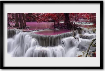 Produktbild von Bild 60x40 MDF-Rahmen Wandkunst Baum Wasserfall Natur
