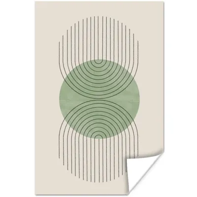 Produktbild von MuchoWow® Poster Kreis - Linien - Abstrakt - Grün 60x90 cm - Wanddekoration