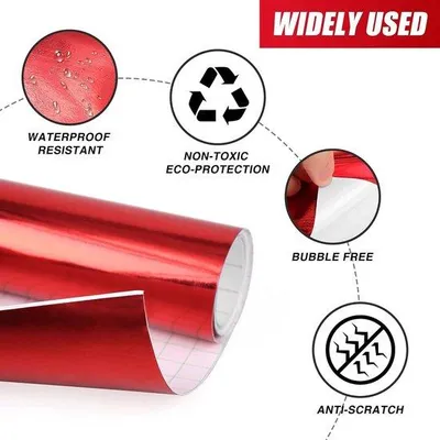 Produktbild von Vinyl-Autofolie in Chroomrot, 152 x 60 cm