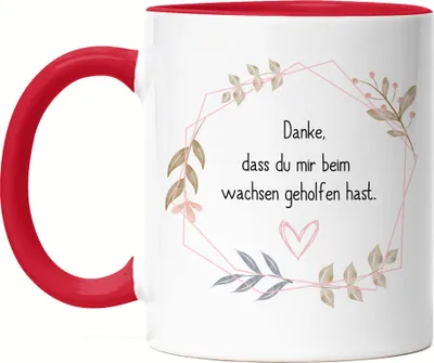 Produktbild von Erzieherin Tasse Rot Danke Für Hilfe Beim Wachsen Kindergarten Abschiedsgeschenk Kindergarten Kita