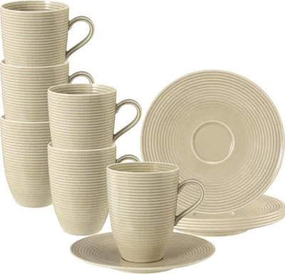 Produktbild von Seltmann Weiden Beat Sandbeige Becher + Untertasse 6er Set