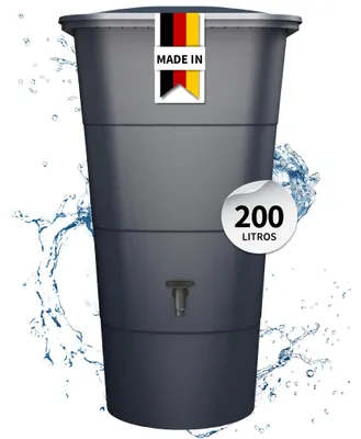 Imagen del producto de GARANTIA IBIZA depósito de agua de lluvia cuadrado de 200 litros, gris grafito, incluye tapa y grifo, Imagen generada por IA