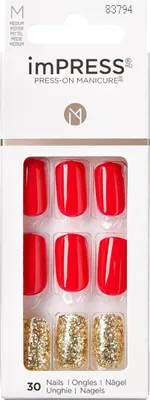 Zdjęcie produktu dla KISS imPRESS Press-On Manicure Memories Medium Length Square z technologią PureFit - 30 sztucznych paznokci