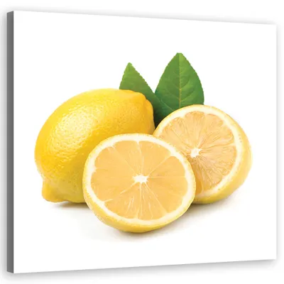 Produktbild von Leinwandbild Obst Zitronen 40x40 Feeby Gelb bild für die wand bereit zum aufhängen