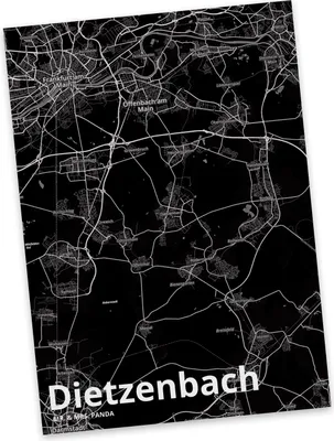 Produktbild von Mr. & Mrs. Panda Ansichtskarte Dietzenbach - Geschenk, Stadt Dorf Karte Landkarte Map Stadtplan, Grußkarte, Fotokarte, Postkarten, Ansichtskarten, Postkarte