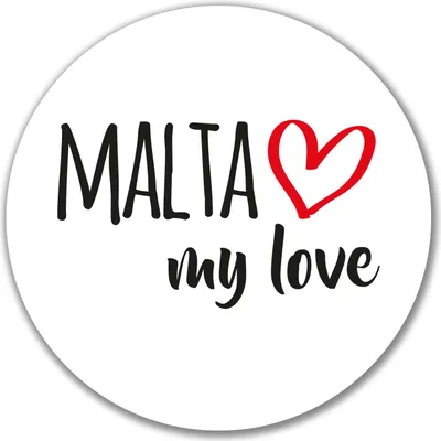 Produktbild von Huuraa Aufkleber Malta my love 10cm rund Sticker Geschenkidee
