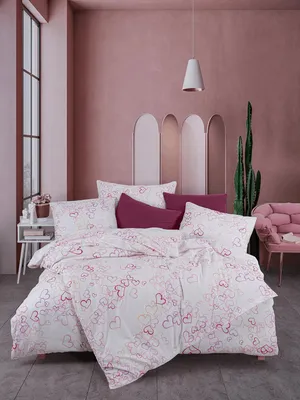 Produktbild von Bettwäsche Set Amore 100% Baumwolle, 135 x 200 / 80 x 80 cm, 2-teilig