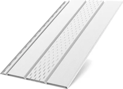 Produktbild von BRYZA Dachuntersichtplatte, perforierter Kunststoff, Länge 3M, Breite 305 mm, Weiß RAL 9010