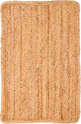 Obrázek produktu pro Jutový koberec ručně tkaný přírodní - obdélníkový / 90 x 60 cm - rohožka běhoun rohožka etno boho styl