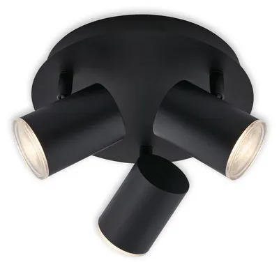 Immagine prodotto di BRILONER - Faretto da soffitto, luce da bagno, lampada da bagno, plafoniera, faretto ruotabile e inclinabile, presa GU10, IP44, nero, 210x112mm (DxH), 2731-035