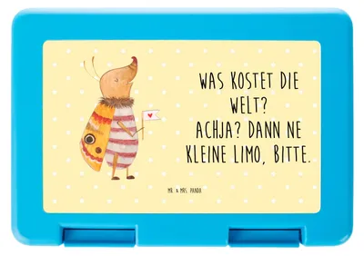 Produktbild von Mr. & Mrs. Panda Bentobox Nachtfalter Fähnchen - Gelb Pastell - Geschenk, Spruch Witzig, Bento Box, Käfer, Vorratsbehälter, Snackbox, Tiere, Süß, Küche Deko, Niedlich