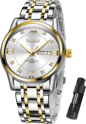 Produktbild von Herren Uhr für Männer Edelstahl Armbanduhr Herren mit Datum wasserdichte Quarz Business Herrenuhren Multifunktionales Zifferblatt Langlebiges