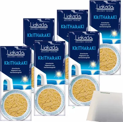 Produktbild von Liakada Kritharaki Nudeln ähnlich wie Reis 6er Pack (6x500g Beutel) + usy Block