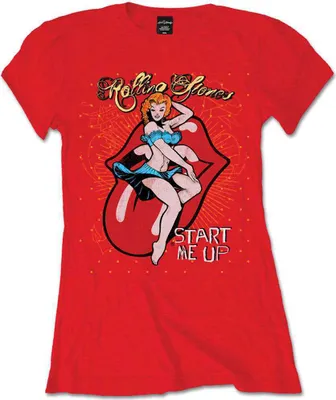 Produktbild von The Rolling Stones Start me up T-Shirt mit kurzen Ärmeln Red L Damen